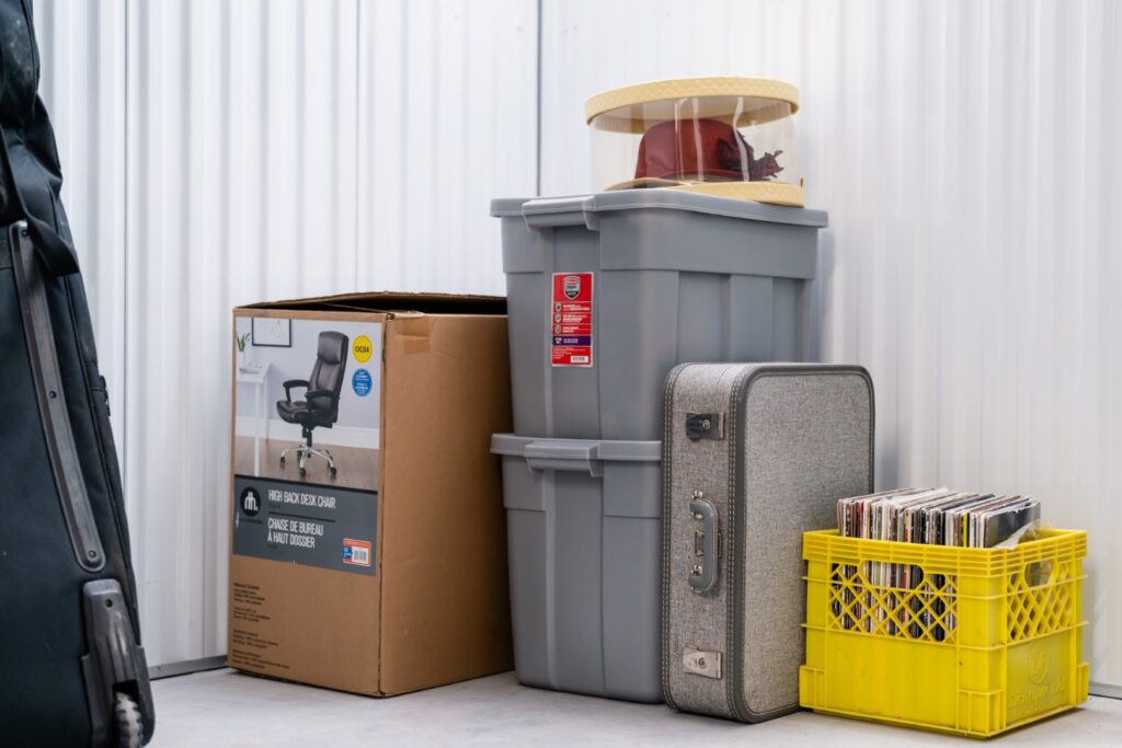 Items being stored in self-storage unit