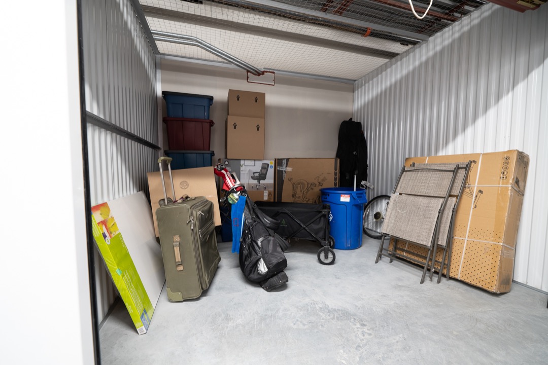 Self storage unit full of personal belongings