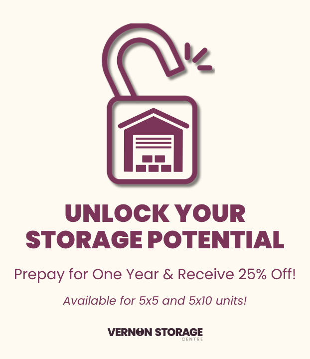 25% off - vernon storage centre