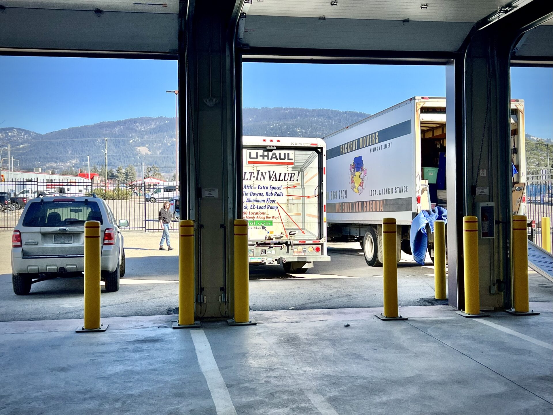 unloading truck at vernon storage centre